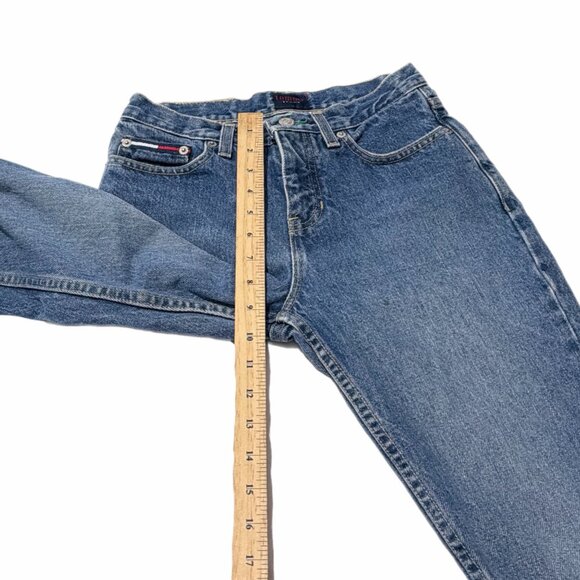 Tommy Hilfiger Jeans Juniors 1 Blue Twill Denim Straight Y2K Western School VTG - Picture 11 of 16